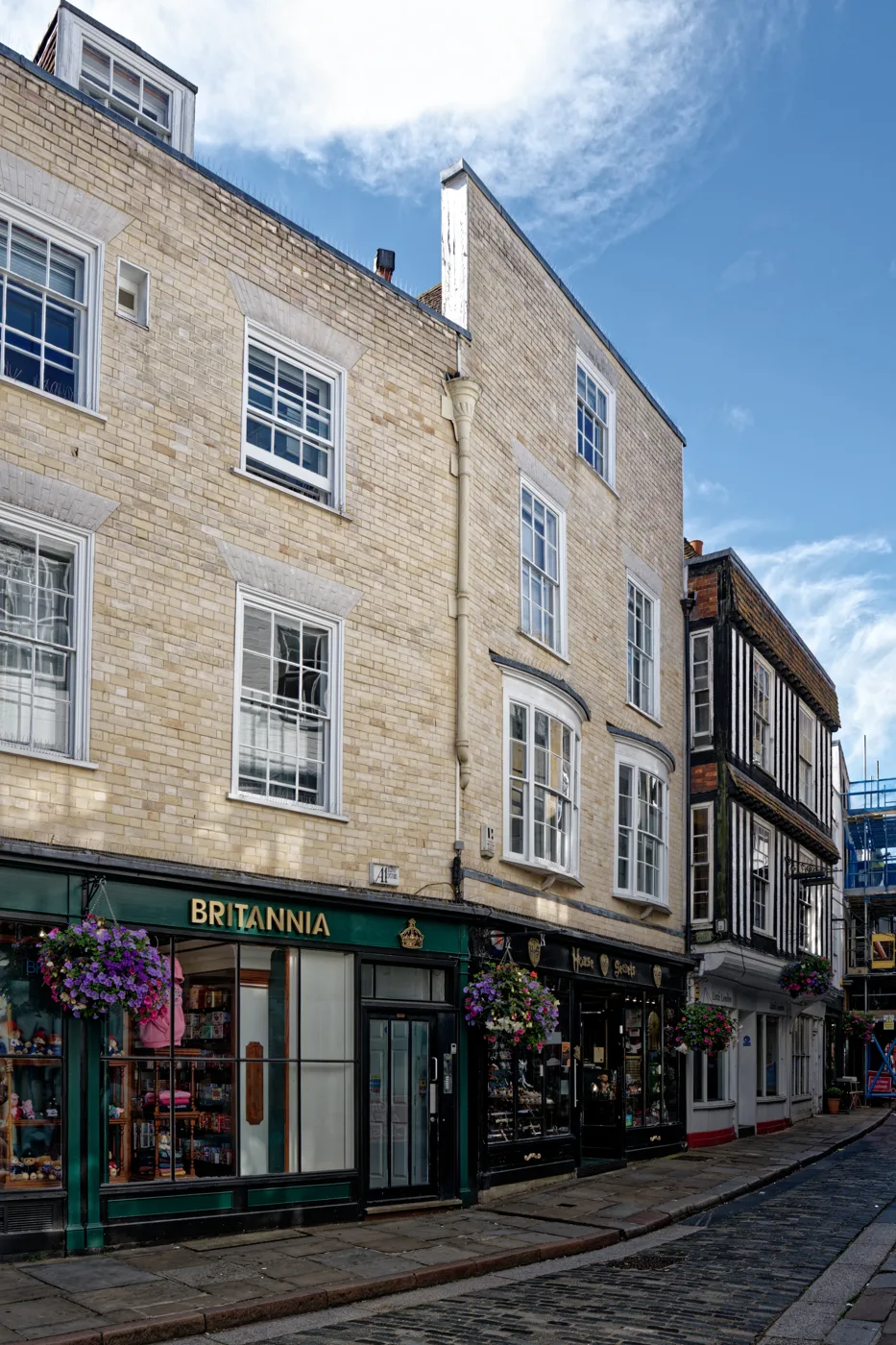 Mercery Lane in Canterbury city centre; the city's cafes, restaurants and takeaways all kept top hygiene scores in July