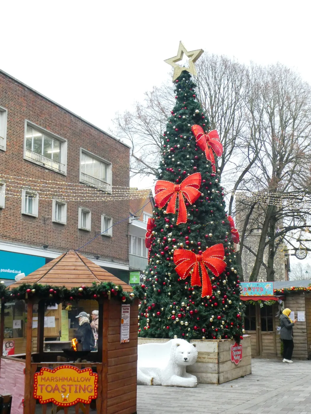 The big Christmas tree in St George's Street during a previous Christmas market. The market's grotto is by the tree, opposite McDonald's.